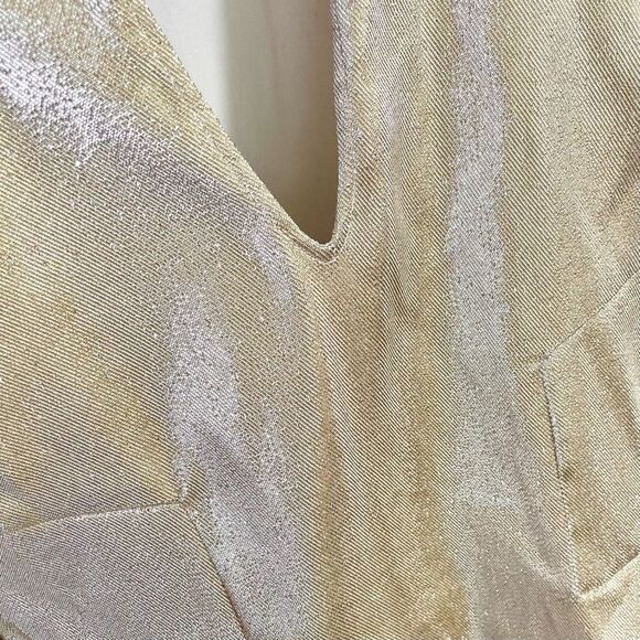 Cavanagh Baker Cara Dress Size 2 Gold Metallic Structured - Picture 6 of 6